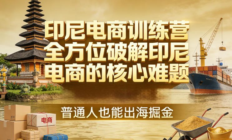 印尼电商训练营，全方位破解印尼电商的核心难题，普通人也能出海掘金